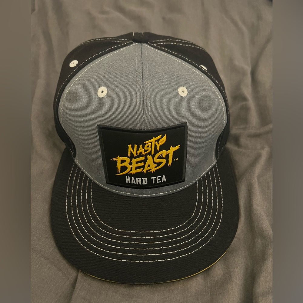 Nasty Beast Hard Tea Black and Gray SnapBack hat New